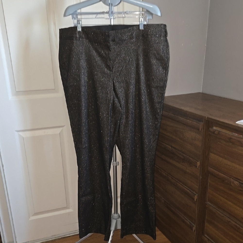 Lane Bryant Plus Black Glitter Pants The Allie Holidays Gold Sparkle New Years